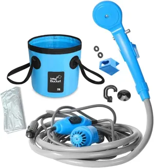 Portable Outdoor Camping Shower Kit, Travel Shower Outdoor Portable Shower 1.8m Hose Water Pump for Outdoor Travel Bike Car Washing Pet Cleaning Plants Watering