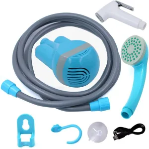 Portable Shower Outdoor/Indoor USB Charging Handheld Re able Showerhead Pumps with 2 Nozzles for Camping Travel Car Wash Swimming Pool