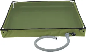 Portable Shower Pan, 31.5x31.5x3.9 Inch Foldable Outdoor Shower Floor with Detachable Drain Pipe, Ideal for Camping, Garden, Sand Toy, Pet, Car