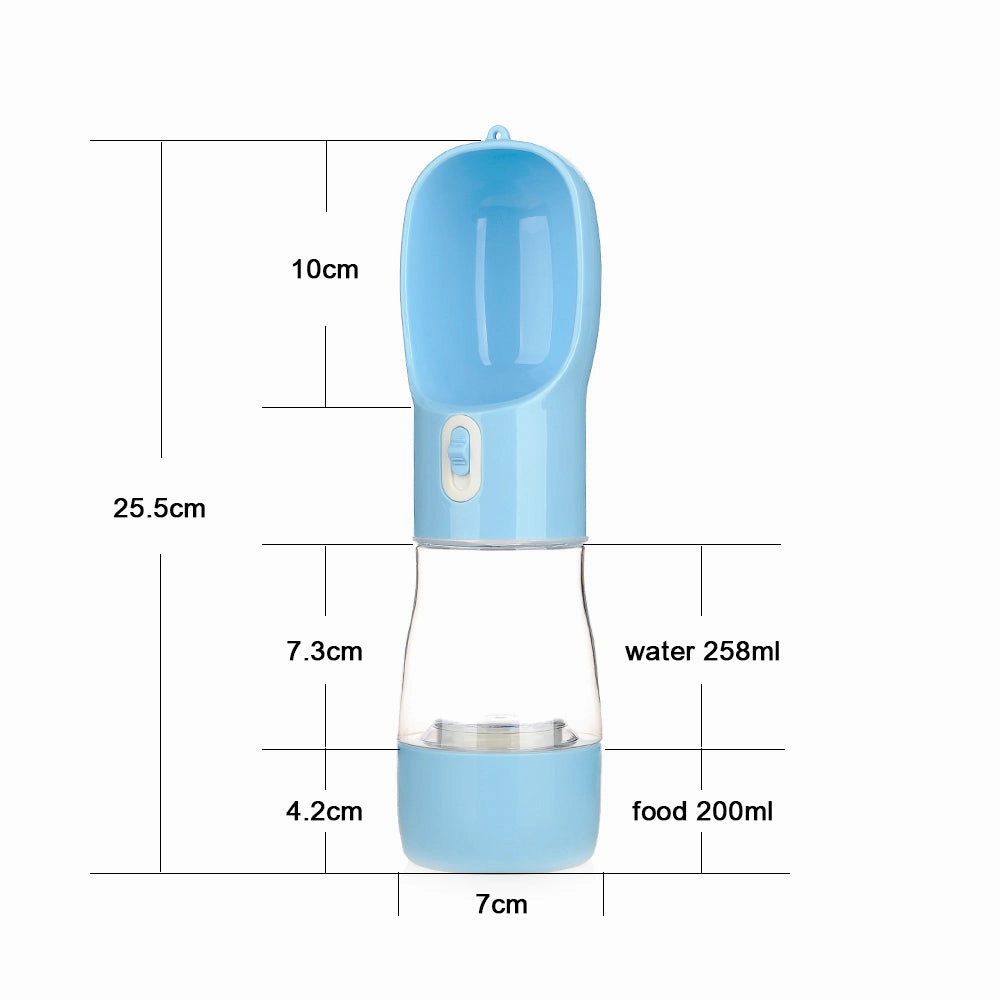 Portable Pet Water Bottle with Integrated Food Bowl