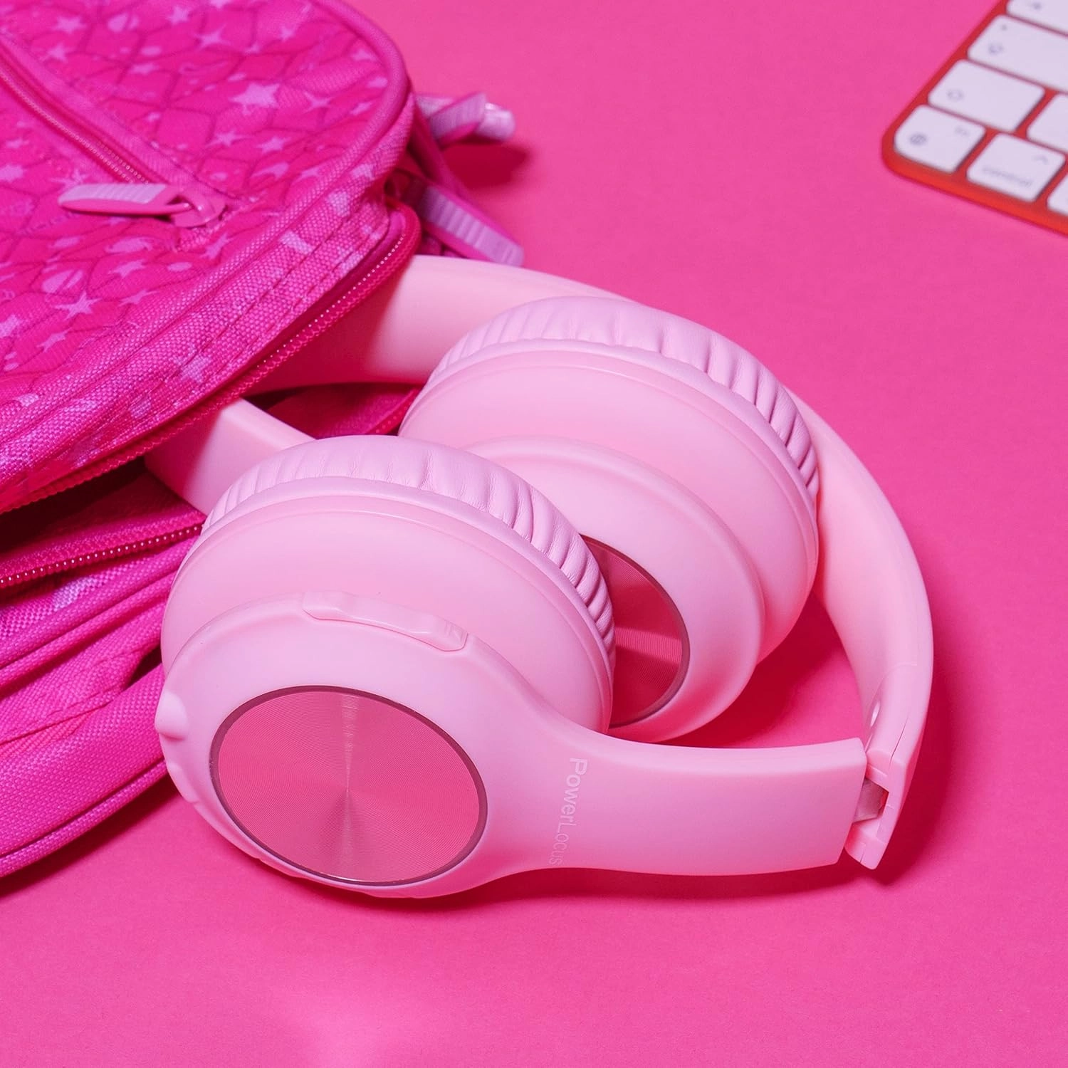PowerLocus PLED Kids Bluetooth Headphones, Kids Wireless Headphones with LED Lights, 74/85/94dB Safe Volume, Micro SD, AUX Cable, Hi-Fi Stereo, Built-in Mic Over Ear Kid Headphone for Travel/Tablet/PC
