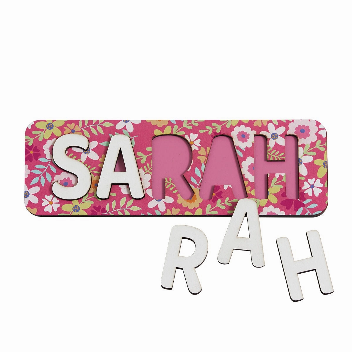 Pretty Florals Wood Name Puzzle 2-5 Letters