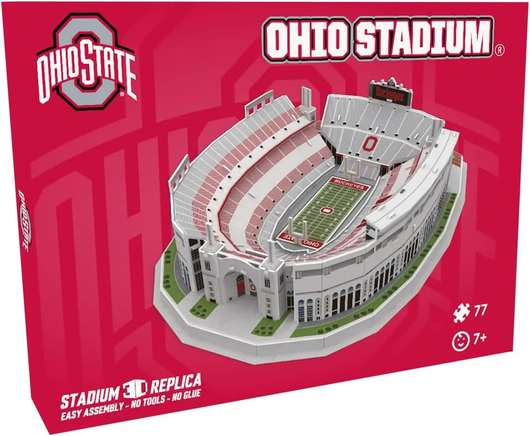 Pro Lion 3D Jigsaw Puzzle of Ohio Stadium Construction Building Kits - 77 Pieces | Ohio State Buckeyes Football Gifts for Boys, Adults, Men & Kids Aged 7  | Puzzles Games Kit for Creative Fans