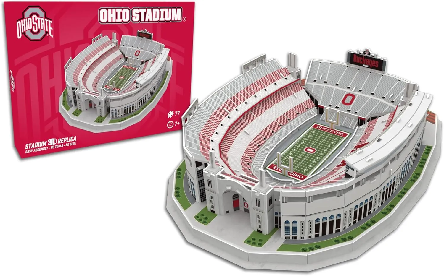 Pro Lion 3D Jigsaw Puzzle of Ohio Stadium Construction Building Kits - 77 Pieces | Ohio State Buckeyes Football Gifts for Boys, Adults, Men & Kids Aged 7  | Puzzles Games Kit for Creative Fans