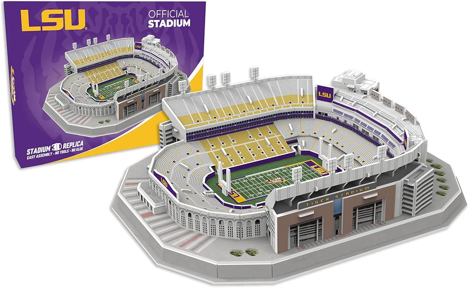 Pro Lion 3D Jigsaw Puzzle of Tiger Big Stadium Construction Building Kits - 88 Pieces | LSU Tigers Football League Gifts for Boys, Adults, Men & Kids Aged 7  | Puzzles Games Kit for Creative Fans