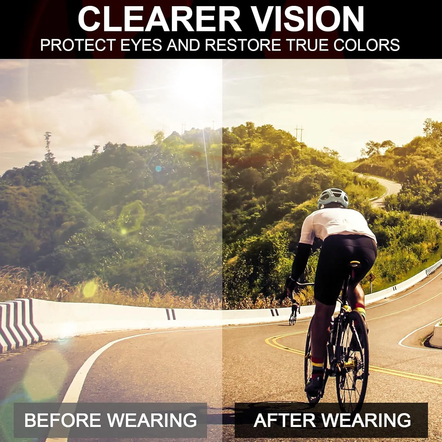 Professional Cycling Glasses for Men Women, Sports Sunglasses UV Protection for Baseball Cycling Running Driving Glof