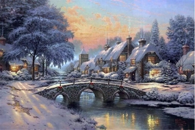 PROW Wooden Puzzle Jigsaw 1000 Piece Winter Scenery Oil Painting Puzzles Toys for Adult Finish Size 3020 Inch Best Home Decoration (Winter)