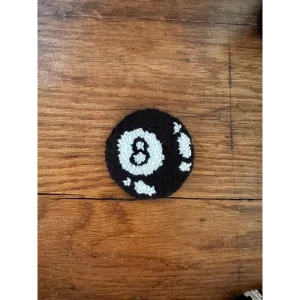 Punch Needle Hand-made Car Coasters: Black 8-Ball