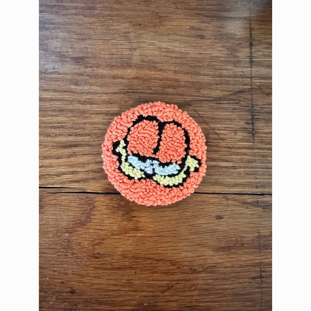 Punch Needle Hand-made Car Coasters: Garfield