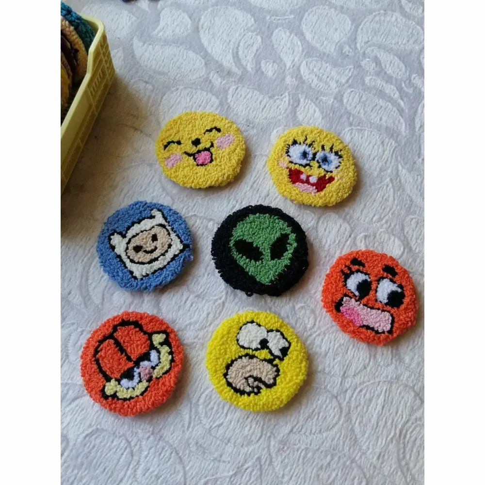 Punch Needle Hand-made Car Coasters: Garfield