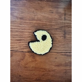 Punch Needle Hand-made Car Coasters: Yellow PacMan