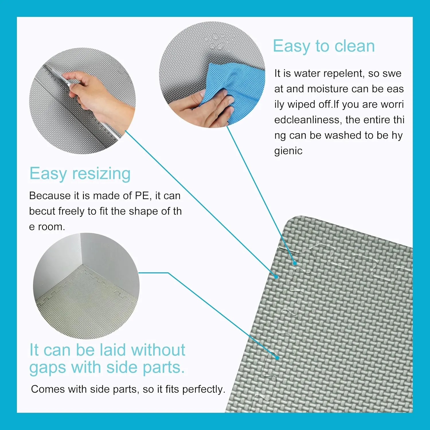 Puzzle Exercise Mat Interlocking Foam and Tile Mats for Home Gym. Floor Padding for Small Child. Gray Color 18 x 18 x ½ Thick 32 Sheet 72 SQFT