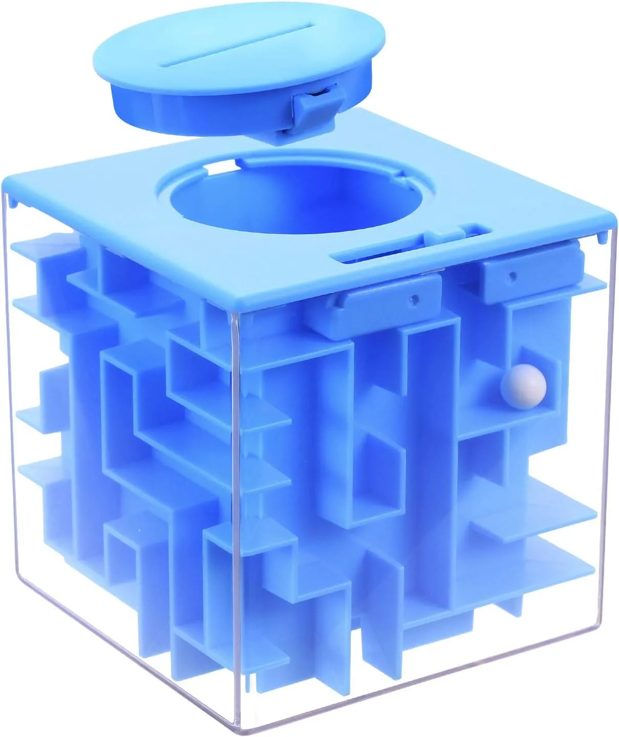 Puzzle Maze Money Holder Box Brain Teasers Toy Gifts for Adults and Teens Blue