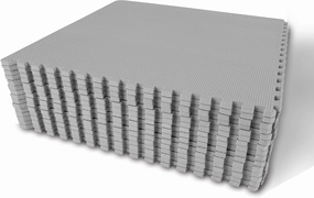 Puzzle Exercise Mat Interlocking Foam and Tile Mats for Home Gym. Floor Padding for Small Child. Gray Color 18 x 18 x ½ Thick 16 Sheet 36 SQFT