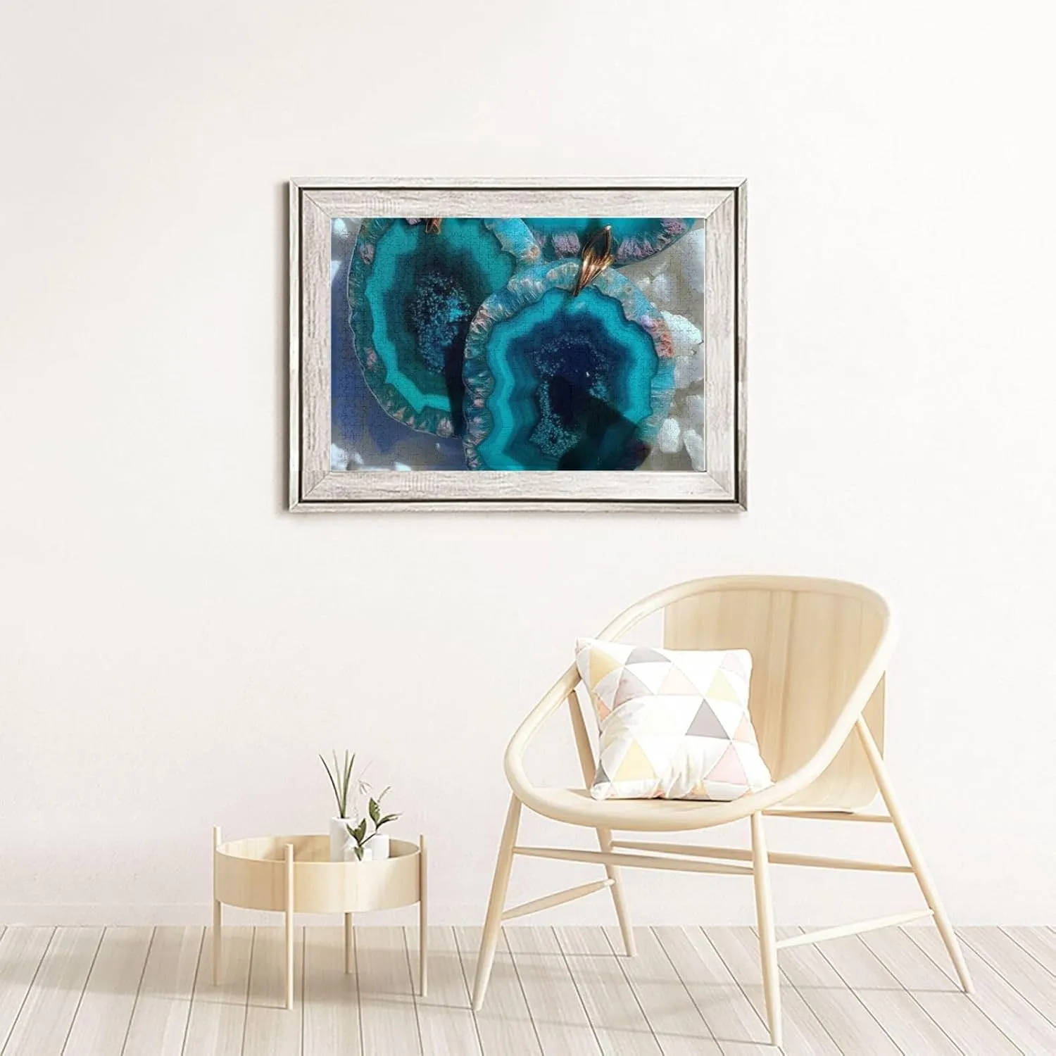 Puzzles 1000 Pieces Personalized Jigsaw Puzzles Teal Agate Photo Puzzle Challenging Picture Puzzle for Adults Personaliz Jigsaw with Storage Bag (29.5" x 19.7")