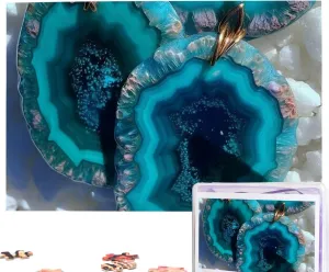 Puzzles 1000 Pieces Personalized Jigsaw Puzzles Teal Agate Photo Puzzle Challenging Picture Puzzle for Adults Personaliz Jigsaw with Storage Bag (29.5" x 19.7")