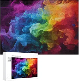Puzzles 300 Pice Personalized Jigsaw Puzzles Rainbow Smoke Photos Puzzle for Family Picture Puzzle for Adults Wedding Birthday
