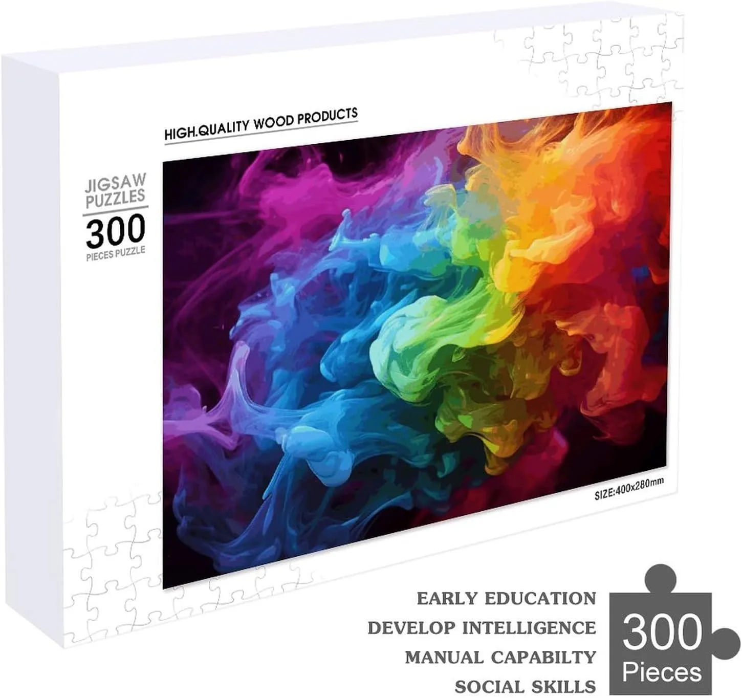 Puzzles 300 Pice Personalized Jigsaw Puzzles Rainbow Smoke Photos Puzzle for Family Picture Puzzle for Adults Wedding Birthday
