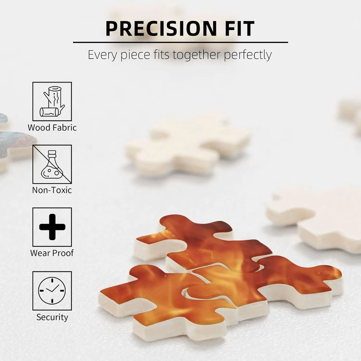Puzzles 300 Pieces Personalized Jigsaw Puzzles Wolf Surrounded by Fire Photo Puzzle with Storage Bag Challenging Picture Puzzle for Adults Picture Puzzle for Family Decor Jigsaw (10.2" x 15")