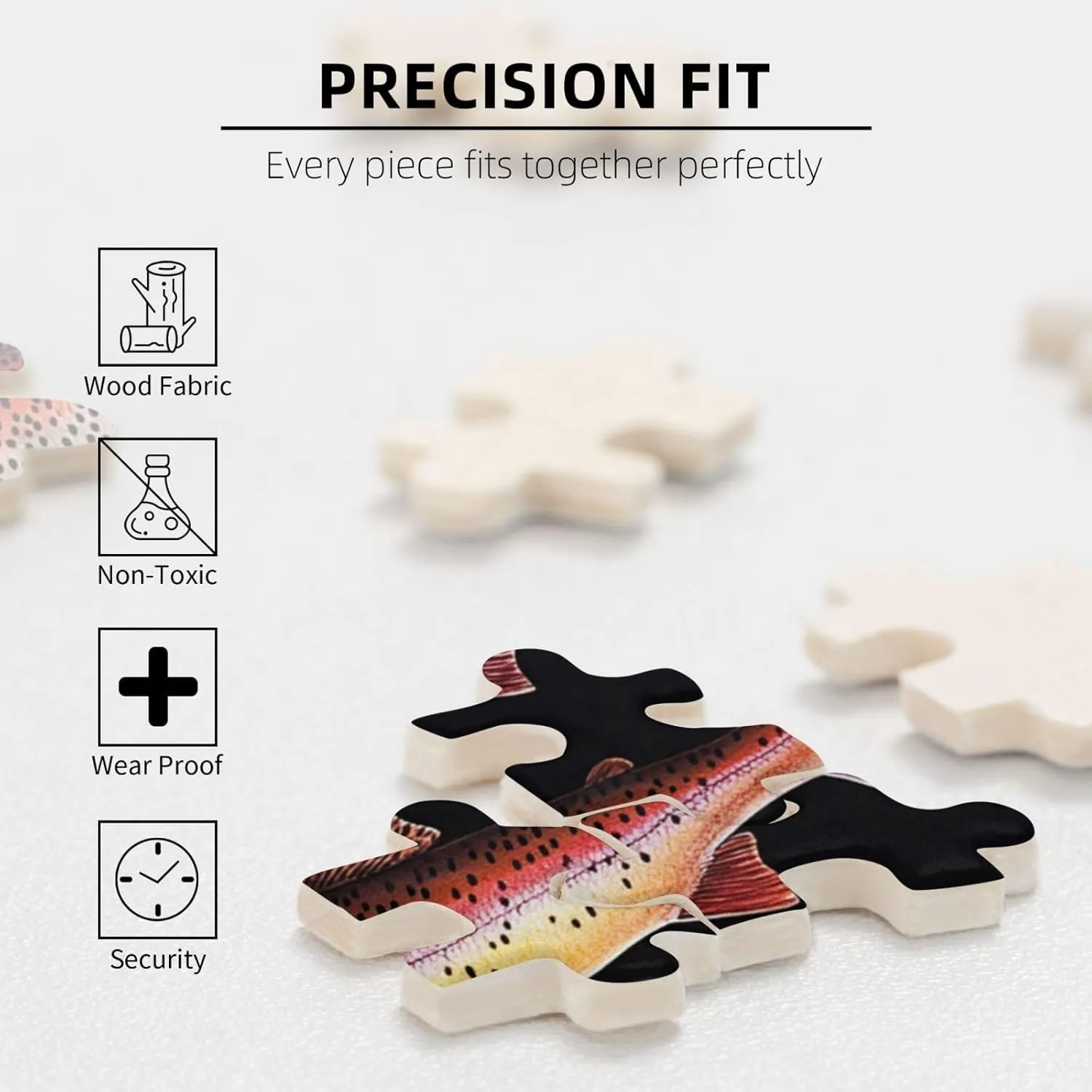 Puzzles for Adults 1000 Pieces, Different Varieties of Fish, Retro Style Brainstorming Game, Stress Reliever for Parties, Impossible Brain Challenge for Fishing Enthusiasts