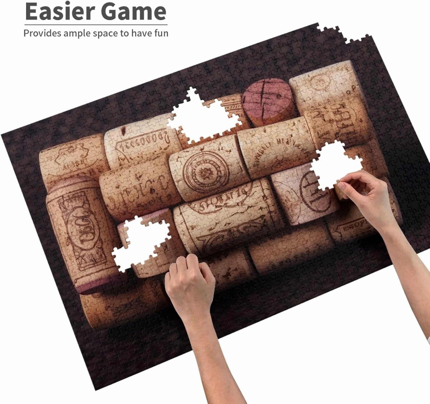Puzzles 1000 Pieces Personalized Jigsaw Puzzles Wine Cork Photo Puzzle Challenging Picture Puzzle for Adults Personaliz Jigsaw with Storage Bag (29.5" x 19.7")