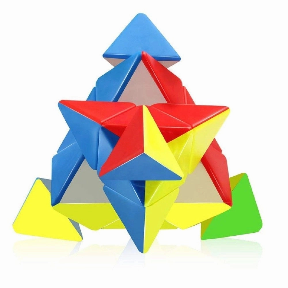 Pyramid Cube 3x3 High Speed Stickerless Triangle Pyraminx Puzzle Cube  | Plastic | Creative Toys | 5  Years