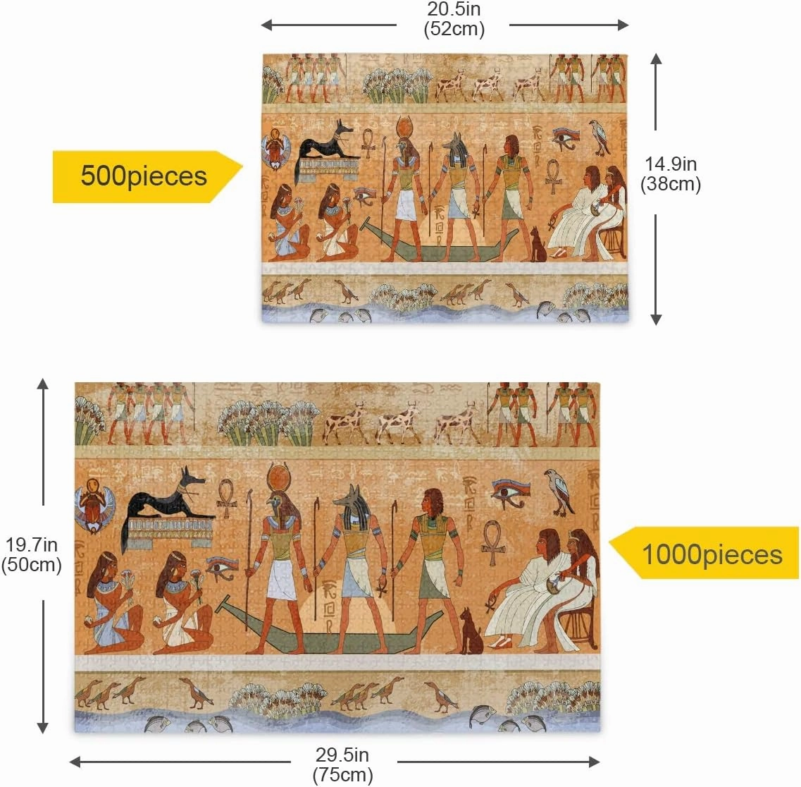 Qilmy Egyptian Tribal Life 1000 Piece Large Jigsaw Puzzle for Adults - Game Interesting Toys - Hand Made Puzzles Personalized Gift