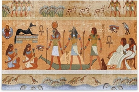 Qilmy Egyptian Tribal Life 1000 Piece Large Jigsaw Puzzle for Adults - Game Interesting Toys - Hand Made Puzzles Personalized Gift