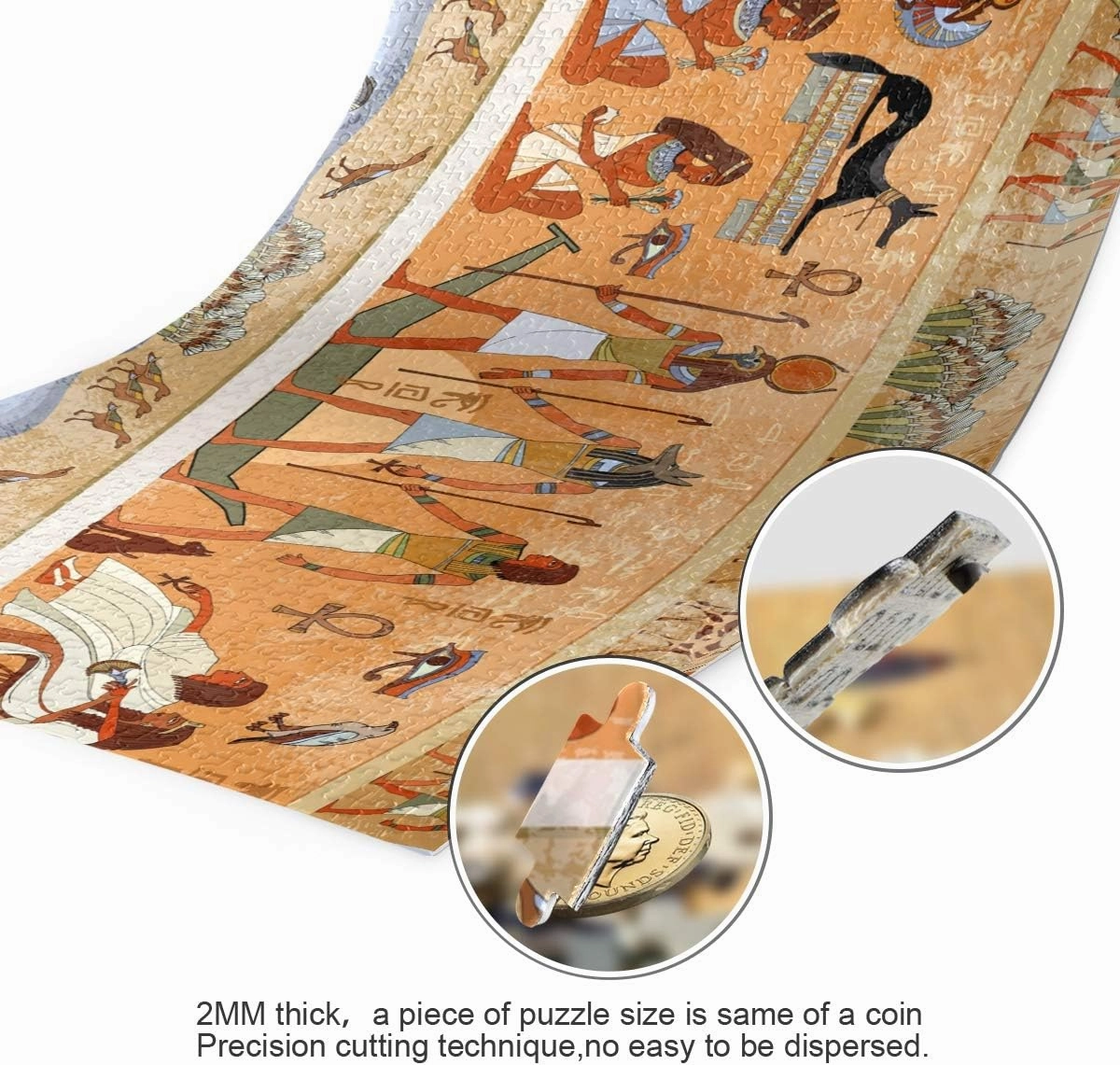 Qilmy Egyptian Tribal Life 1000 Piece Large Jigsaw Puzzle for Adults - Game Interesting Toys - Hand Made Puzzles Personalized Gift