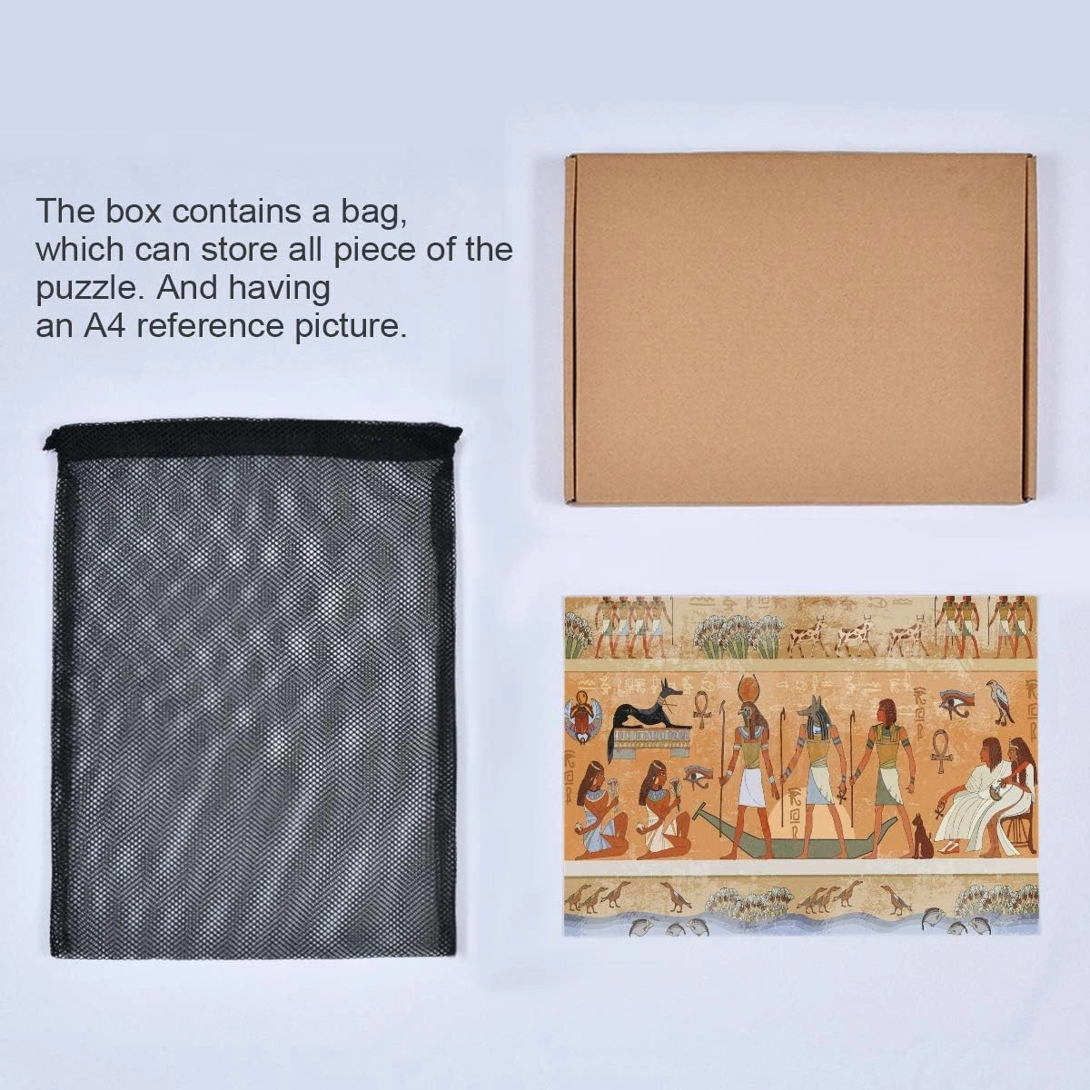 Qilmy Egyptian Tribal Life 1000 Piece Large Jigsaw Puzzle for Adults - Game Interesting Toys - Hand Made Puzzles Personalized Gift