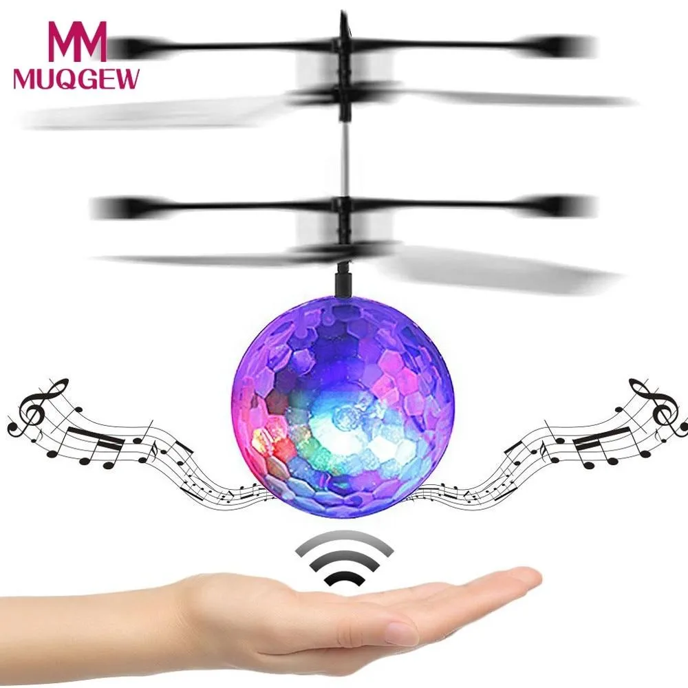 "RC Toy EpochAir RC Flying Ball, RC Drone Helicopter Ball Built-in Music With Shinning LED Light Colorful Flyings for Kids Toy"