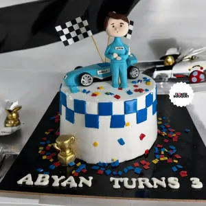 Race Car Champion Birthday Cake