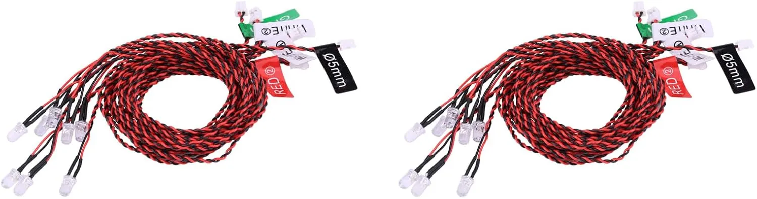 RC Flashing Light 16Pcs Lighting System Kit for RC Airplane Helicopter Lights Low Voltage Detecting Suitable for 2.4G Transmitter