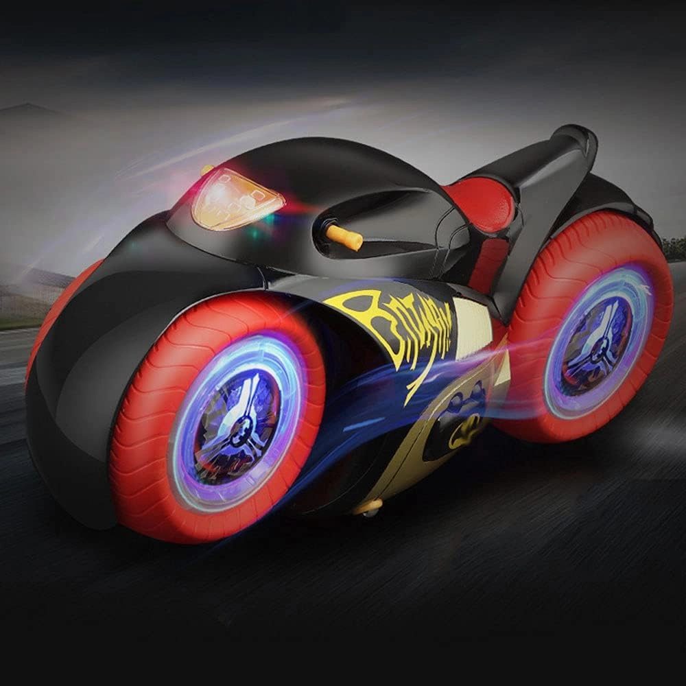 RC 2.4G Stunt Drift Remote Control Motorcycle, Automatic Demonstration, Gesture Sensing, Colorful Lights, Dynamic Sound Effects, Rear Wheels Can Run 90° Vertically, Boy Toy Car
