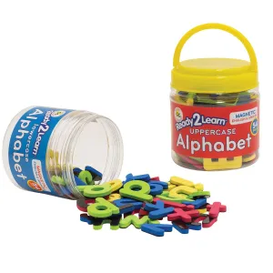 READY 2 LEARN Magnetic Alphabet - Uppercase & Lowercase - 104 Letters - Kids Foam Letter Magnets for the Classroom, Refrigerator or White Board - Large Magnets for Better Attraction