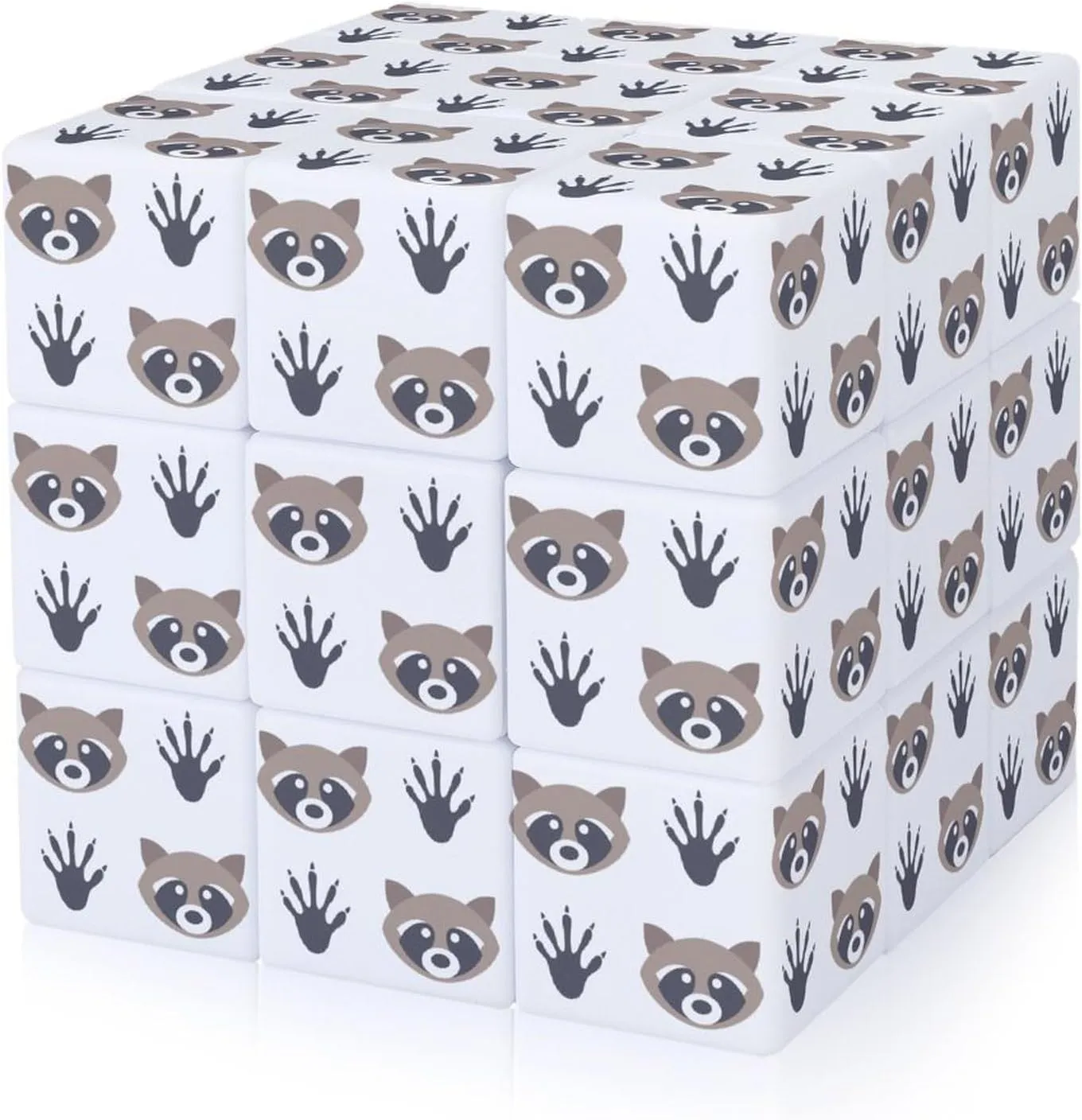 Reccoon Paw Print Funny 3x3x3 Cube Smooth Lightweight Puzzle for Adult Graphic Printing Travel