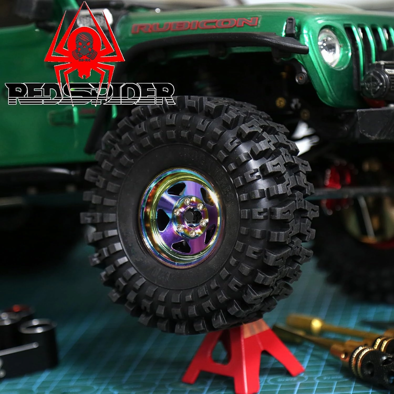 REDSPIDER 2.2 Beadlock Wheels Aluminum 2.2 Wheels for 1/10 RC Rock Crawler Car Axial Wraith RR10 SCX10 90046 YETI D90 CC01 RC Crawler Car Upgrade Parts (Seven Colors)