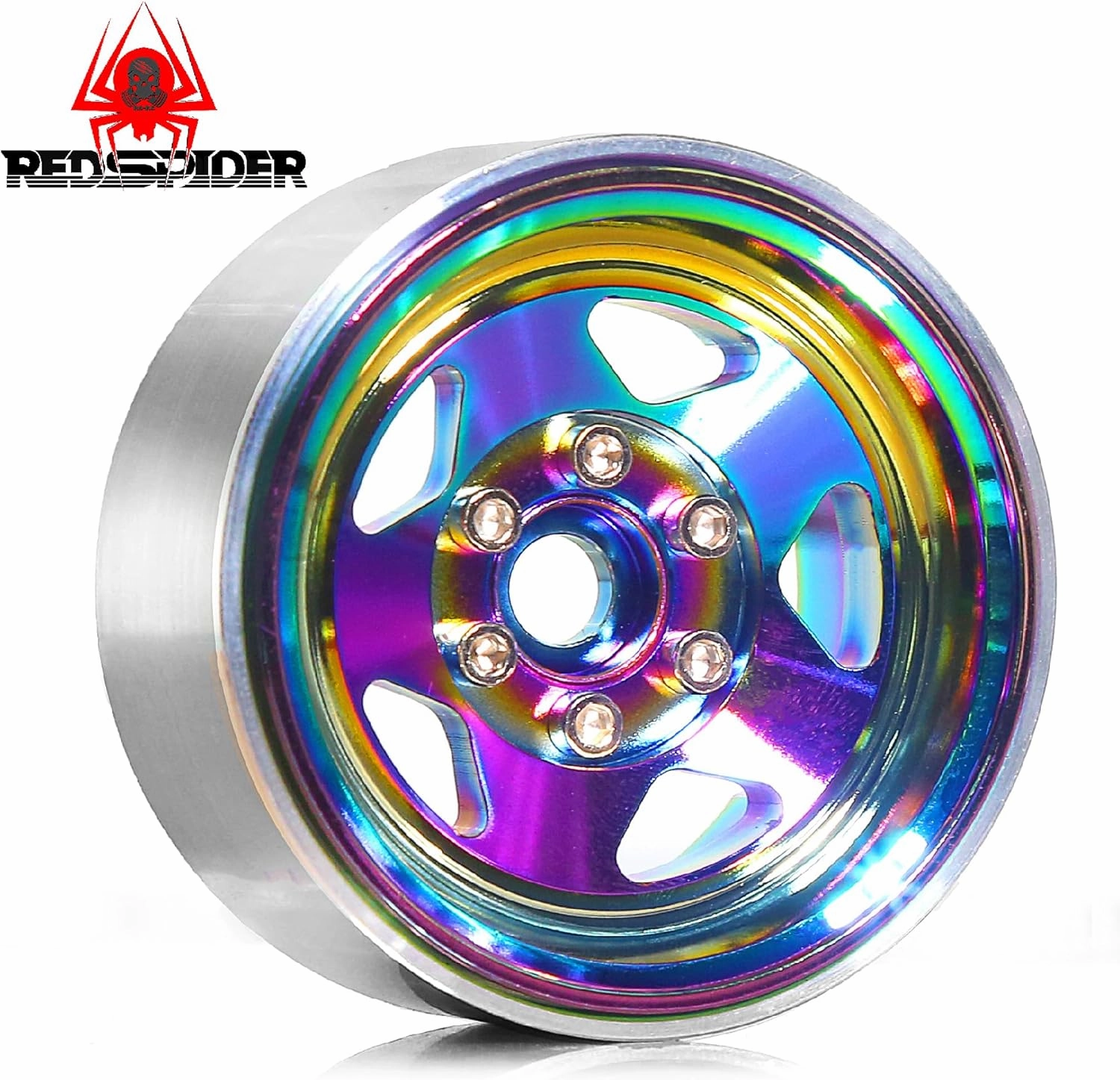 REDSPIDER 2.2 Beadlock Wheels Aluminum 2.2 Wheels for 1/10 RC Rock Crawler Car Axial Wraith RR10 SCX10 90046 YETI D90 CC01 RC Crawler Car Upgrade Parts (Seven Colors)