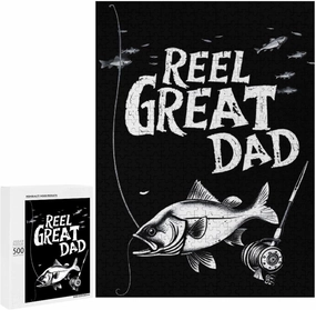 Reel Cool Dad Papa Grandpa Fishing Funny Puzzles for Adults 300/500/1000 Piece Jigsaw Puzzle Challenging Game Decor