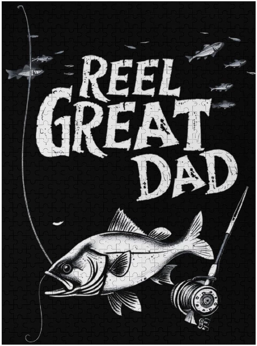 Reel Cool Dad Papa Grandpa Fishing Funny Puzzles for Adults 300/500/1000 Piece Jigsaw Puzzle Challenging Game Decor