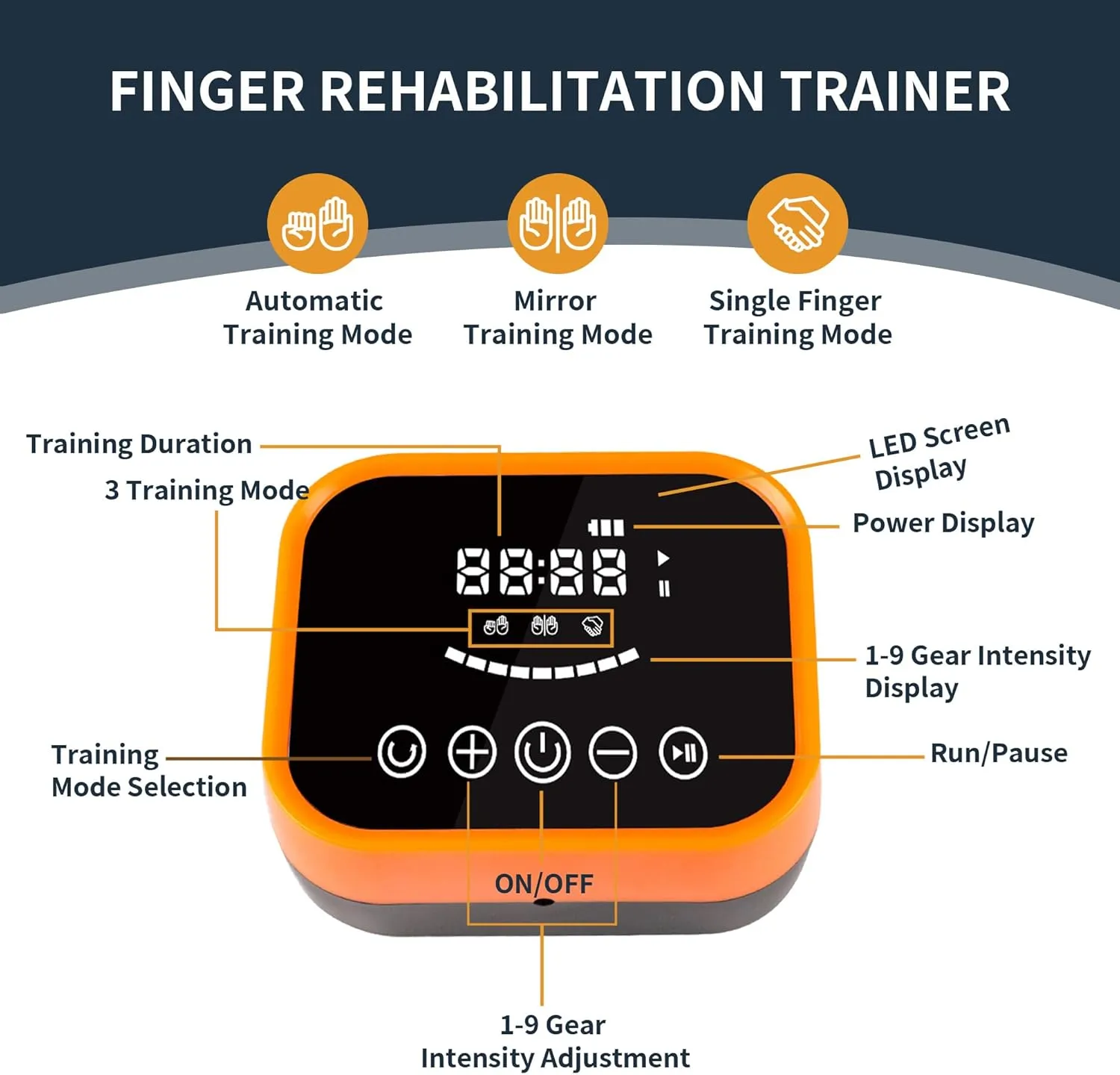 Rehabilitation Robot Gloves Equipment for Stroke Recovery, Hand Strength Exercise, and Adaptive Training Hemiplegic Finger with USB Chargeable Orange (Size S,Left Hand)