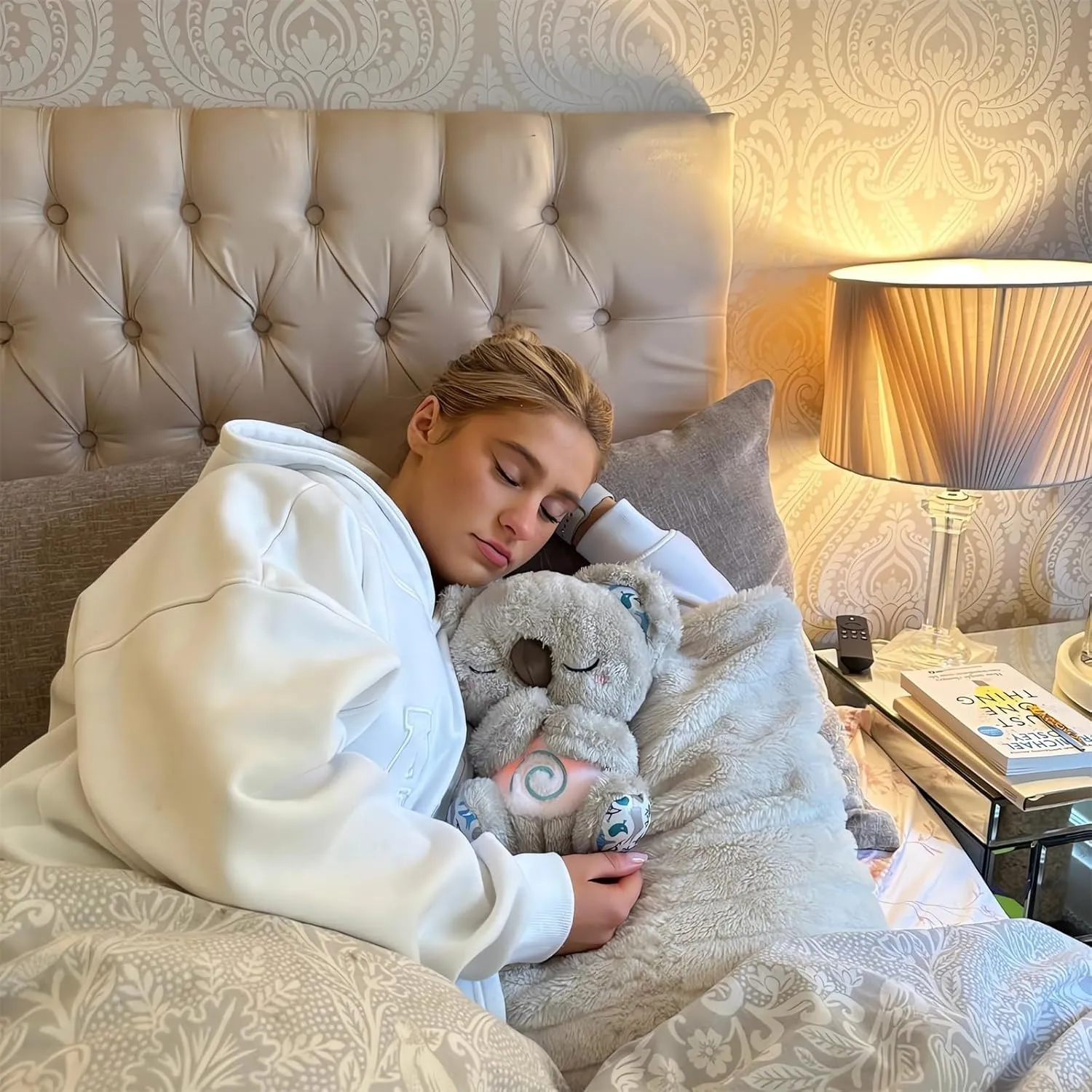 Relief Koala Breathing Stuffed Toy, Anxiety Relief Plush Breathing Animal, Sleeping Koala Plush Breathing with Musical Lights & Rhythmic Breathing Motion