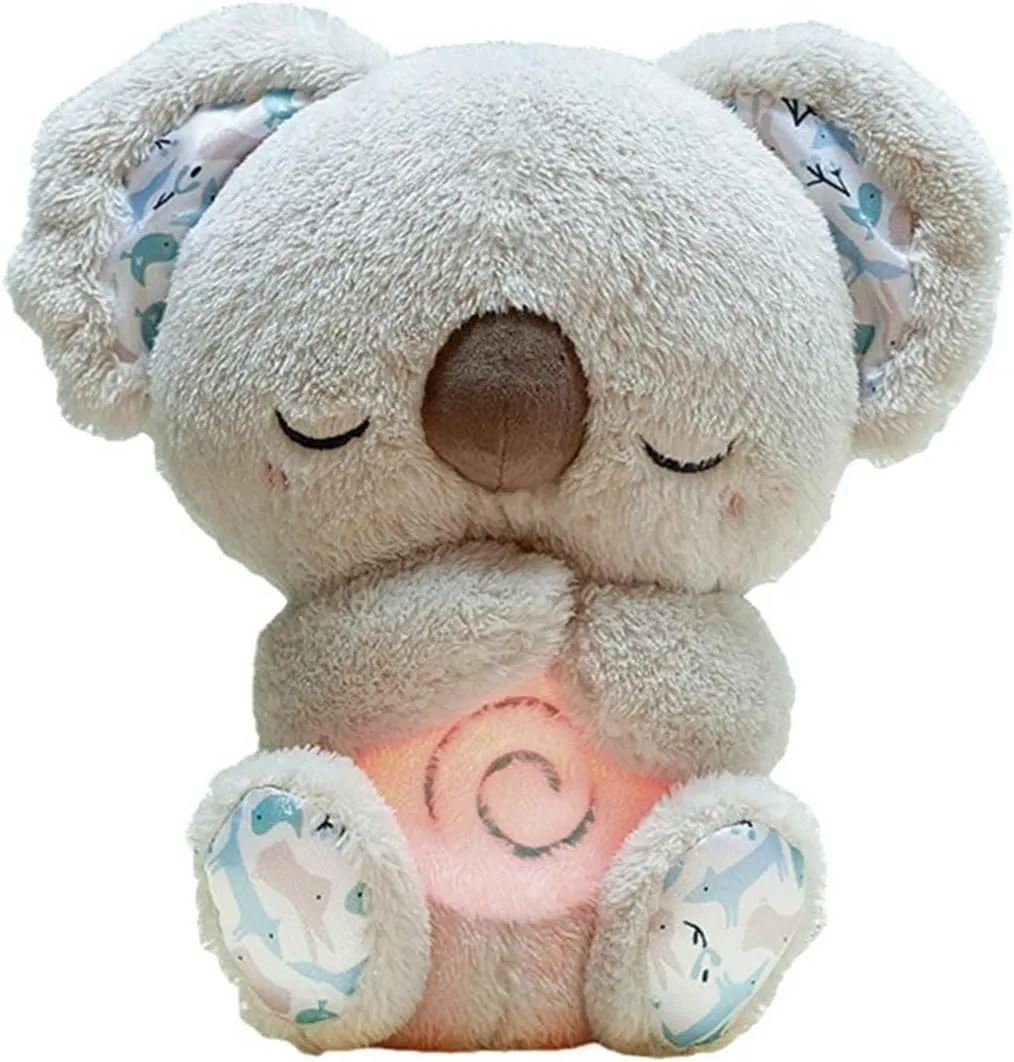 Relief Koala Breathing Stuffed Toy, Anxiety Relief Plush Breathing Animal, Sleeping Koala Plush Breathing with Musical Lights & Rhythmic Breathing Motion