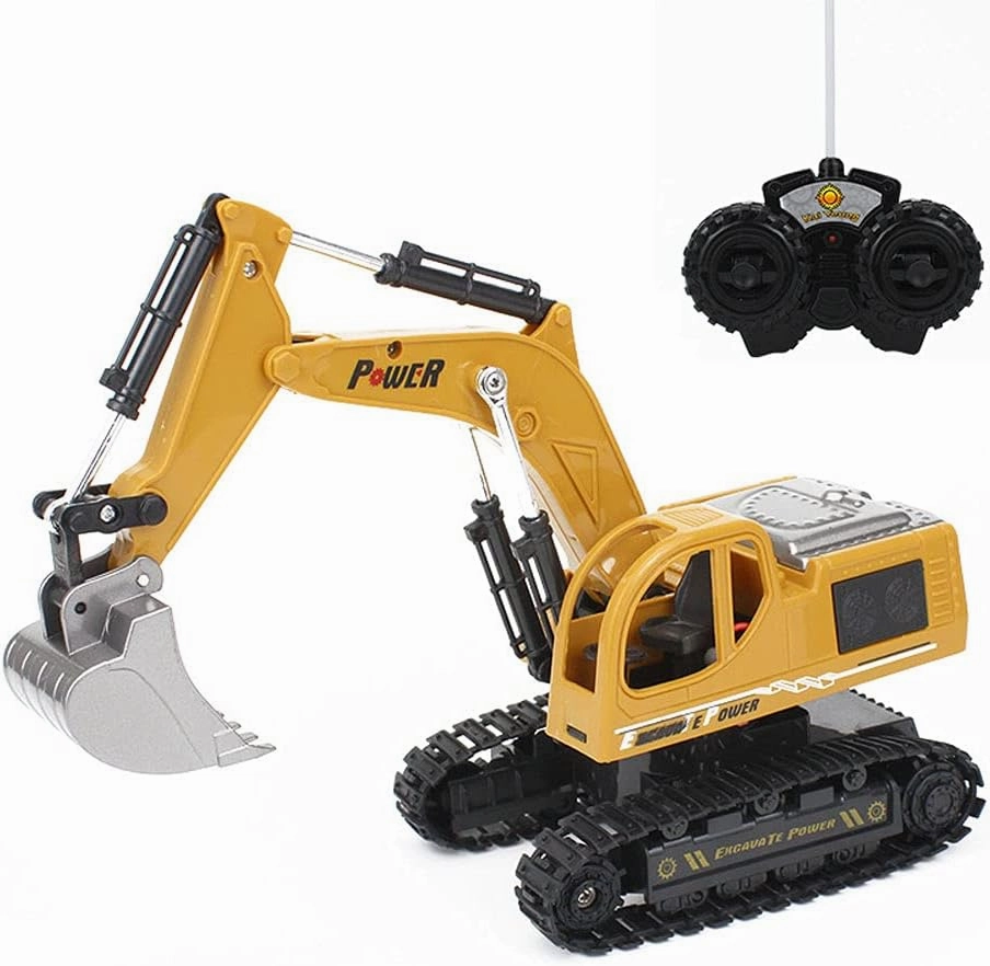 Remote Control Engineering Vehicle RC Crawler Excavator Simulation Excavator with Colorful Lights Five-Channel Electric Machine Car Boy Toy Car Children's Gift Car