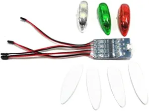 Replacement Part For RC Drone Ducted Fixed Wing Double Flash Night Light Lamp Strobe Flashing LED Module 85Mah For Helicopter Model Accessories - (Color: 3in1 W Charger Cable)