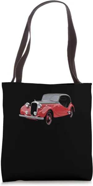 Retro Muscle Car with City Skyline Art Tote Bag