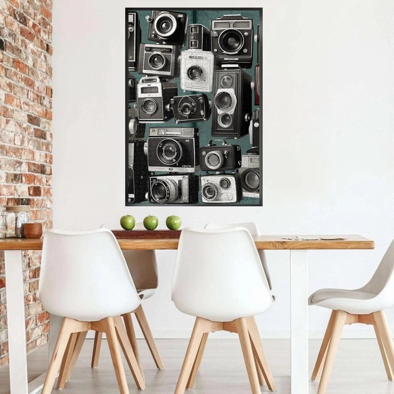 Retro Cool Camera Collection1 Puzzles 1000 Pieces Personalized Jigsaw Puzzles for Adults Personalized Picture with Storage Bag Puzzle Wooden Photos Puzzle for Family Home Decor (19.7" x 29.5")