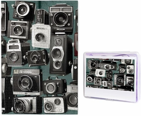 Retro Cool Camera Collection1 Puzzles 1000 Pieces Personalized Jigsaw Puzzles for Adults Personalized Picture with Storage Bag Puzzle Wooden Photos Puzzle for Family Home Decor (19.7" x 29.5")