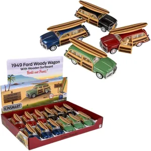 Rhode Island Novelty 5" Diecast Pull Back Car Wagon with Surfboard