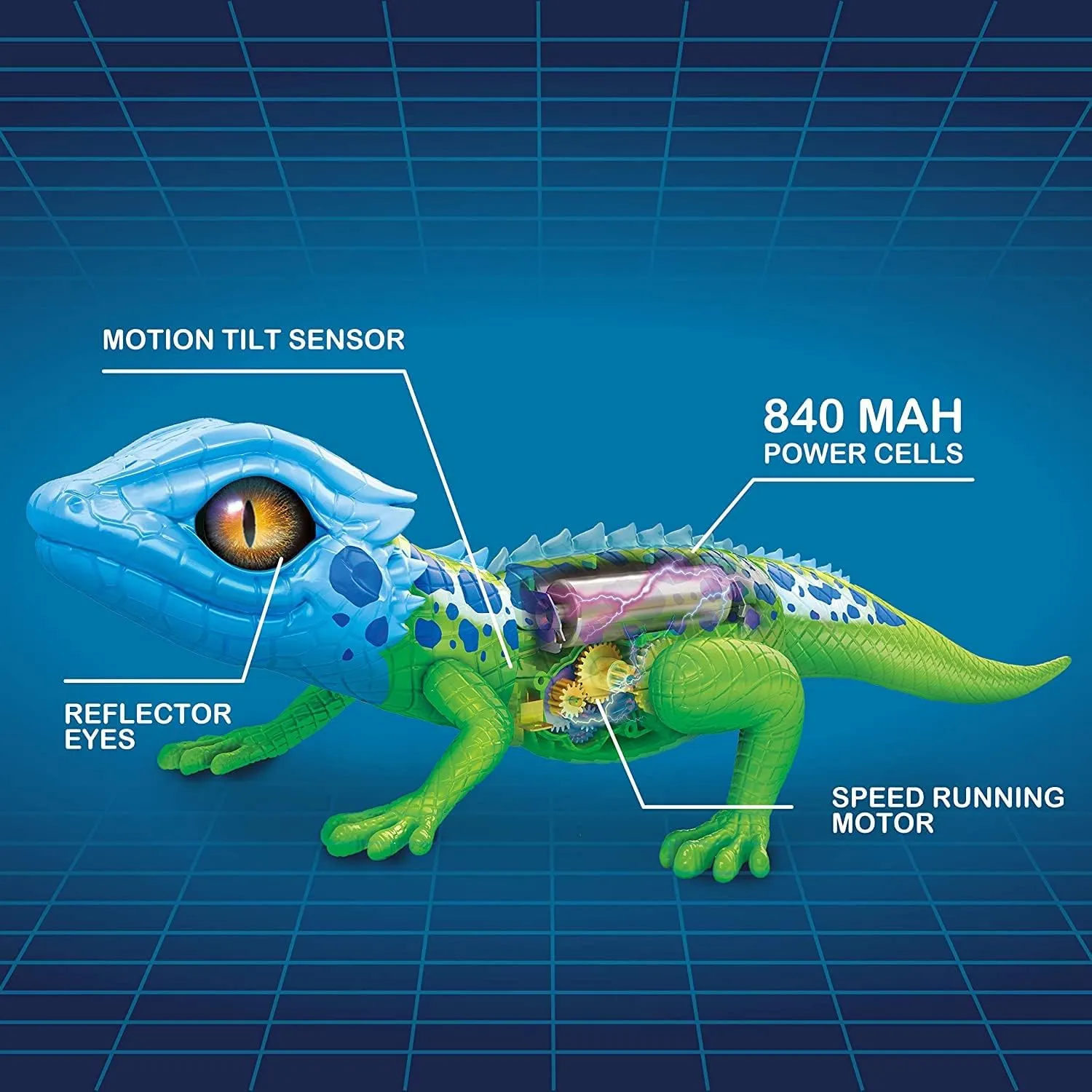 Robo Alive Lurking Lizard Series 2 Blue Green by ZURU Battery-Powered Robotic Interactive Electronic Reptile Toy That Moves (Blue Orange)